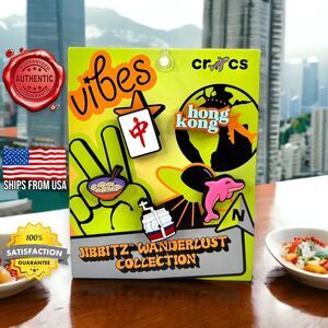 AUTHENTIC Crocs Hong Kong Wanderlust Jibbitz Charms 5-PACK Ramen, Pink Dolphin..